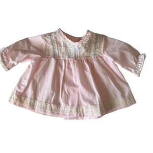 Vintage Fawn Foxs Long Sleeve Ruffled Dress Toddler Girl XS Pink‎ Prairie